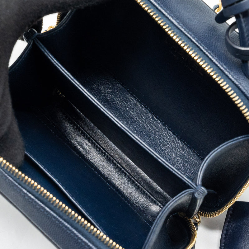 Chanel mini filigree camera bag caviar dark blue GHW