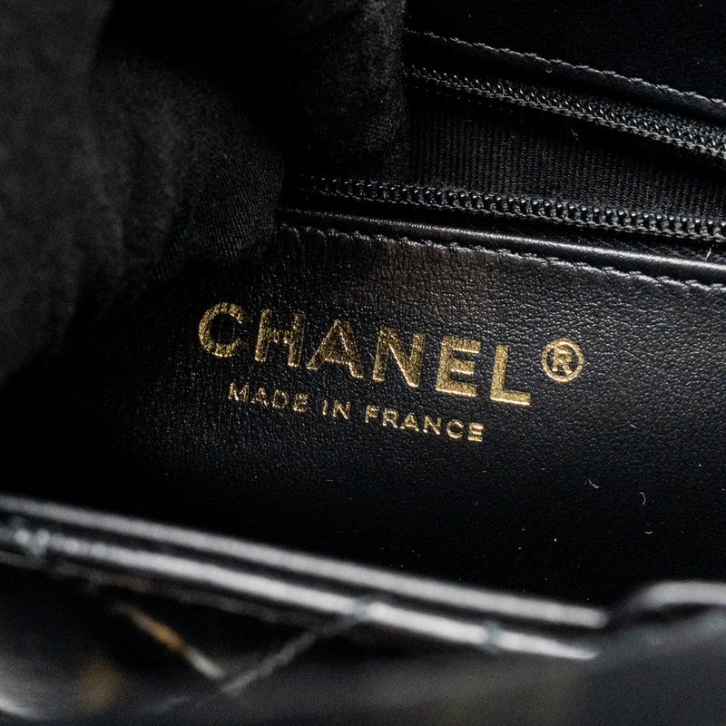 Chanel Mini Kelly Shopping Tote Bag Calfskin Black GHW (microchip)