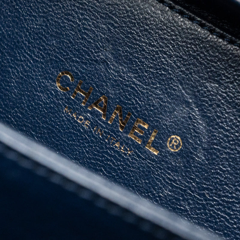 Chanel mini filigree camera bag caviar dark blue GHW