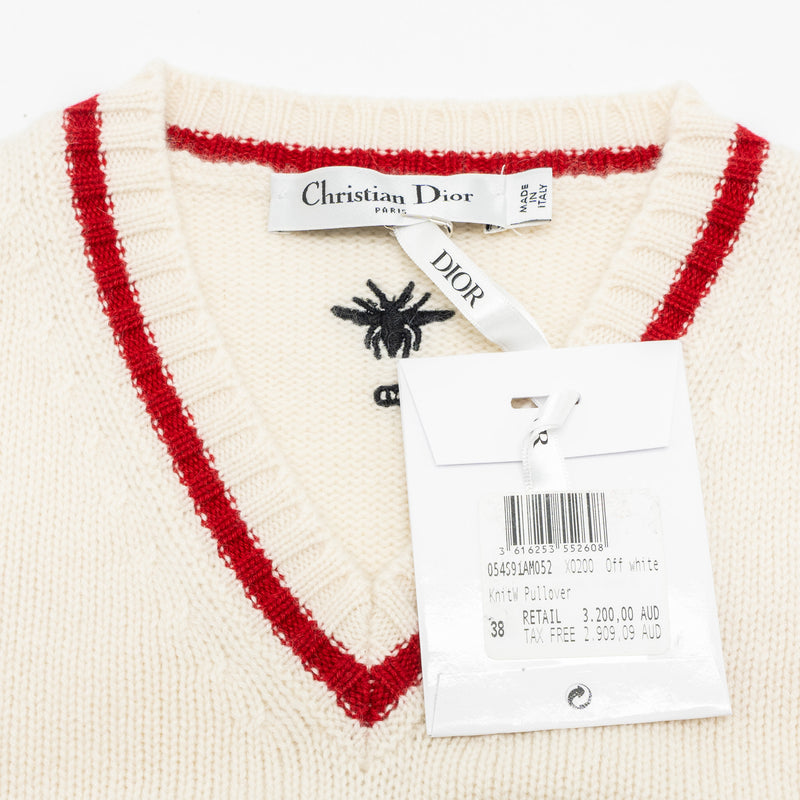 Dior Size 38 Love Knit Sweater Cashmere White