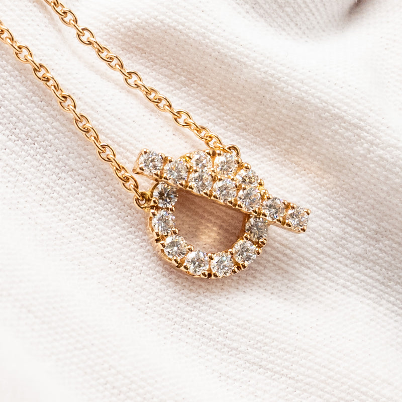 Hermes Finesse Necklace Rose Gold, Diamonds