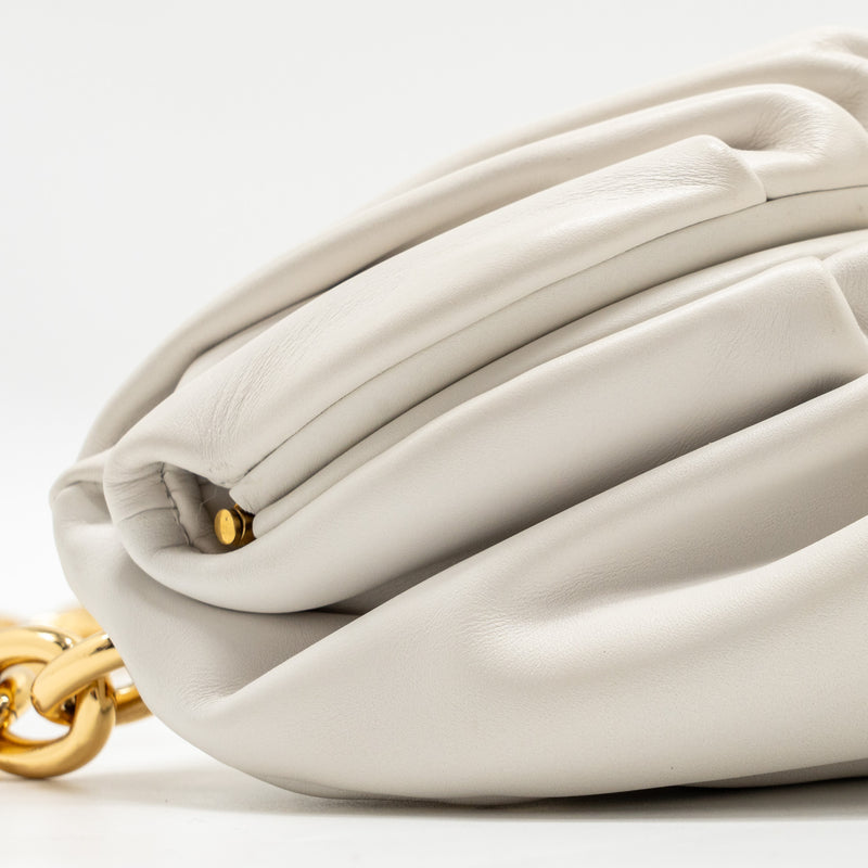 Bottega Veneta The Belt Chain Pouch Bag Calfskin White GHW