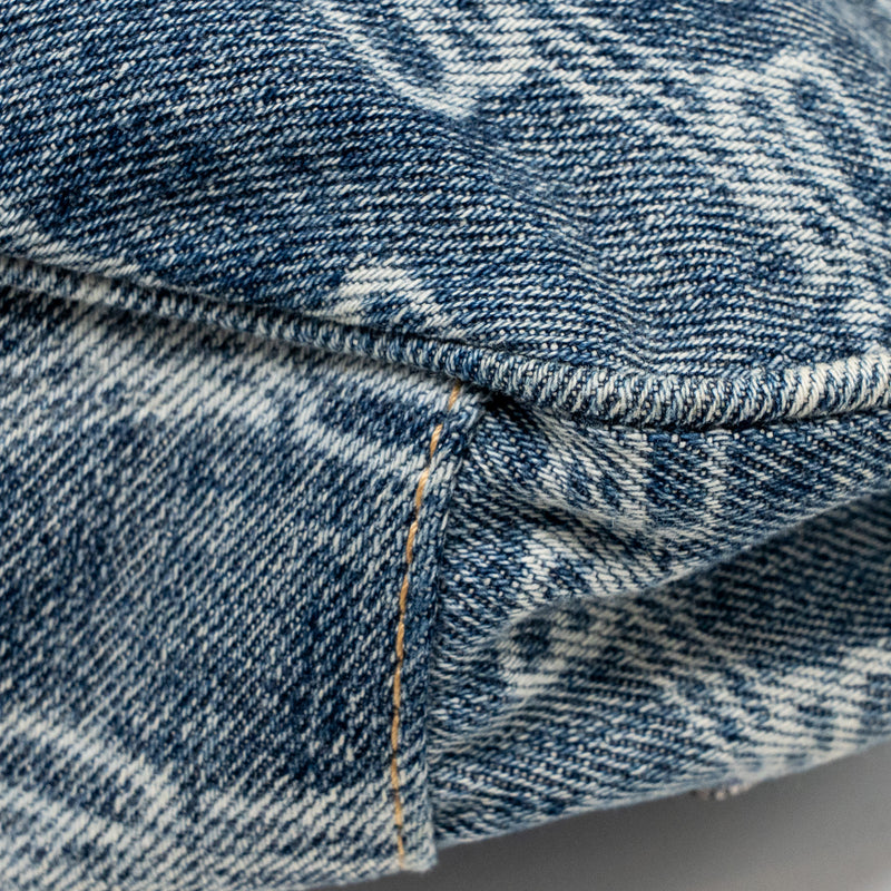 Balenciaga Le Cagole XS Shoulder Bag BB Monogram Denim Light Blue SHW