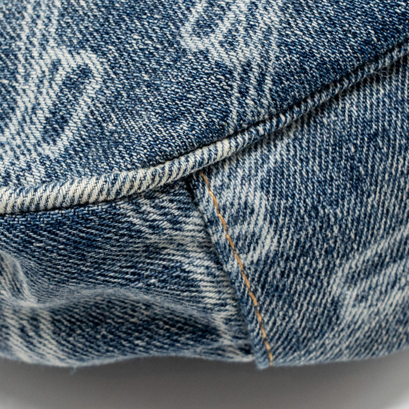 Balenciaga Le Cagole XS Shoulder Bag BB Monogram Denim Light Blue SHW