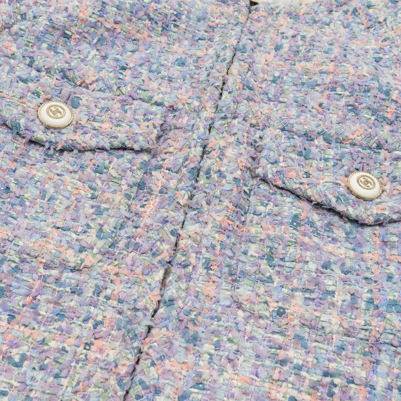 Chanel Size 36 20C Lavender Tweed Jacket Polyester/Cotton Multicolour