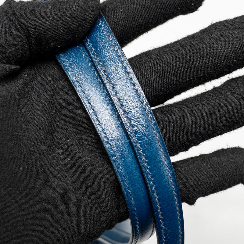 Hermes Mini Constance box leather blue de peruses SHW stamp D