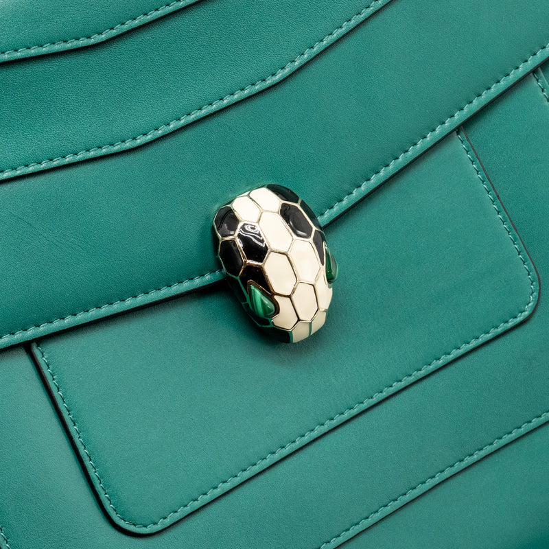 BVLGARI Serpenti Forever Shoulder Bag Calfskin Green LGHW