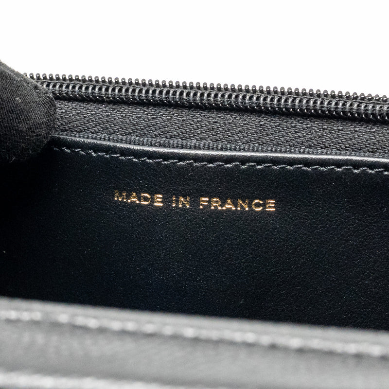 Chanel CC logo quilted wallet on chain caviar black LGHW (microchip)