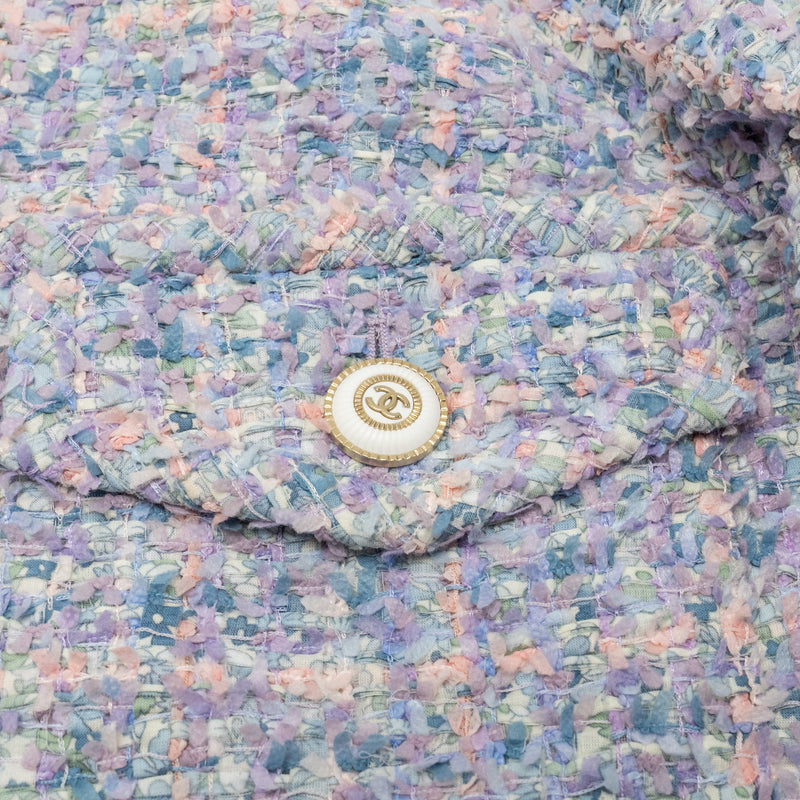 Chanel Size 36 20C Lavender Tweed Jacket Polyester/Cotton Multicolour