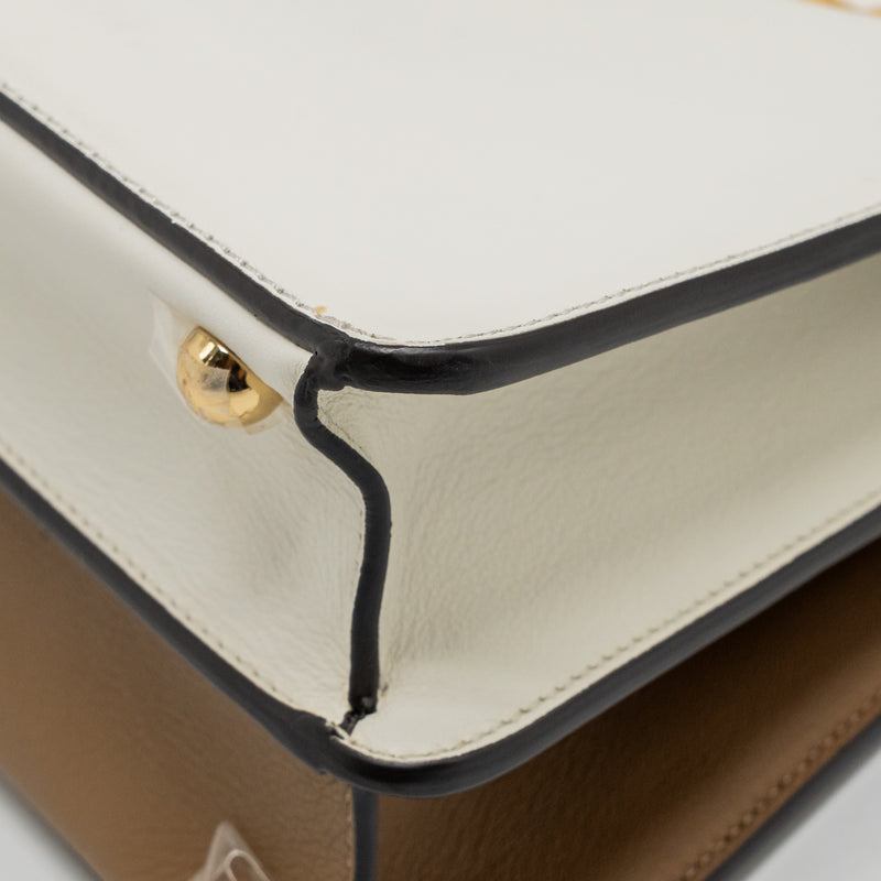 Fendi Small Peekaboo ISeeU Bag Napa Leather White/Beige GHW