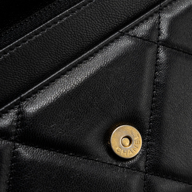 Chanel 19 wallet on chain lambskin black multicolor hardware