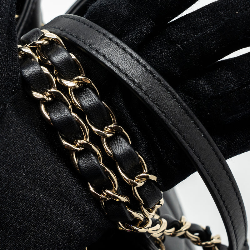 Chanel Drawstring Bucket Bag Calfskin Black LGHW