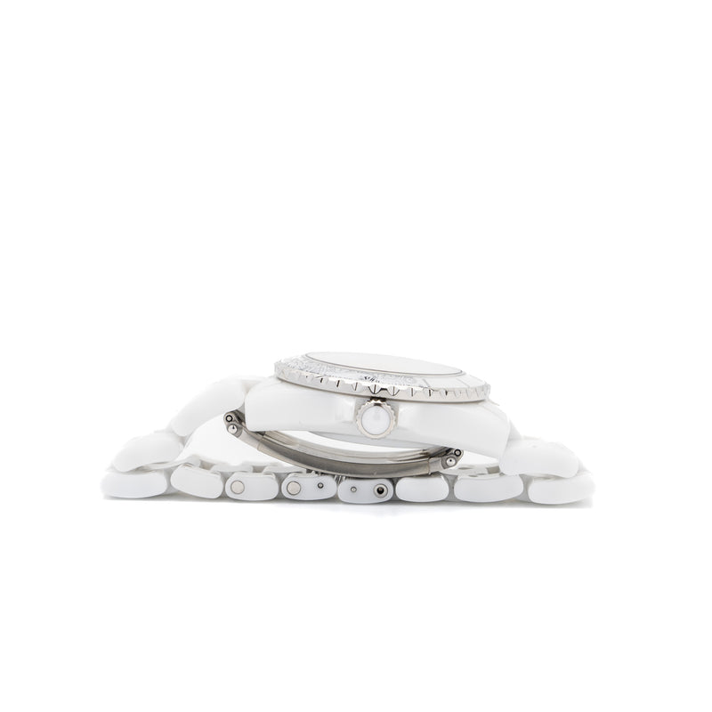 Chanel J12 33mm watch 20th anniversary limited edition white ceramic, diamonds