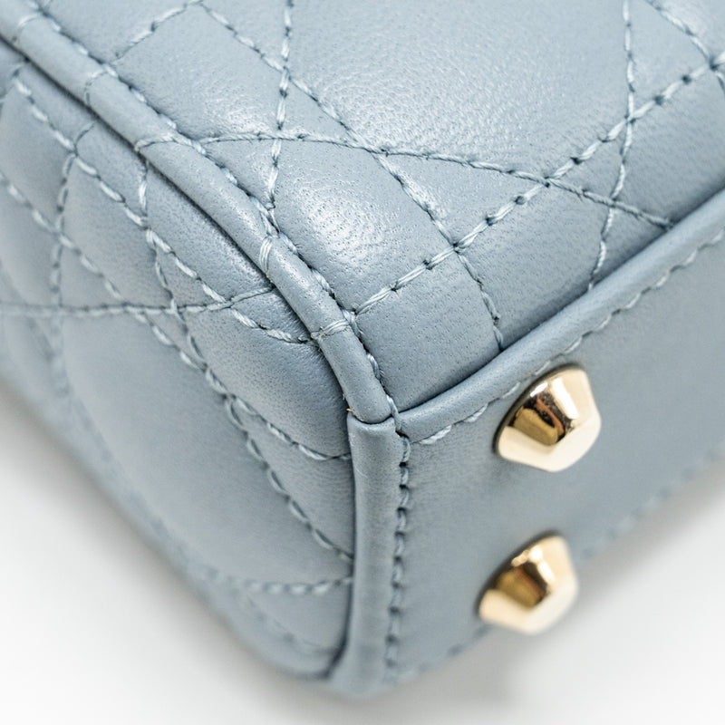 Dior Lady Dior Micro Bag Lambskin Cloud Blue LGHW