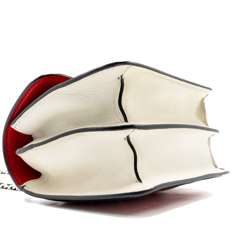 Chanel Tricolor Mini Graphic Flap Bag Lambskin Red/Black/White SHW