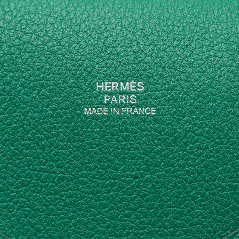 Hermes Calvi Pochette MM Evercolor Vert Vertigo/ Vert Titien SHW Stamp C