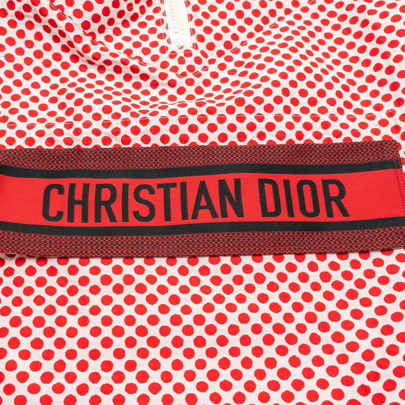 Dior Size M Christian Dior Signature Band Hooded Anorak Coat Polyester Red/White