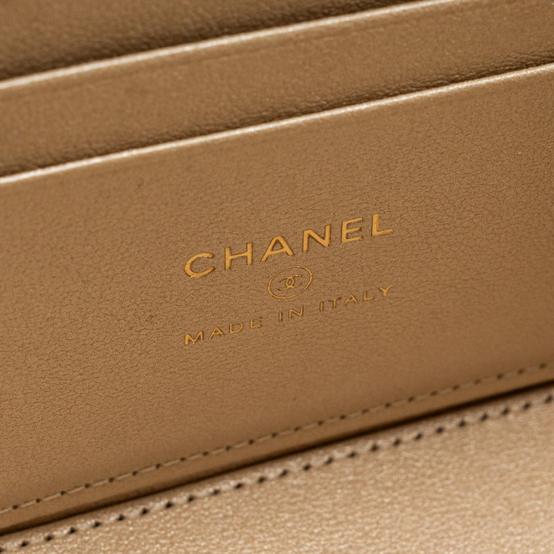 Chanel long vanity with lambskin white GHW (Microchip)