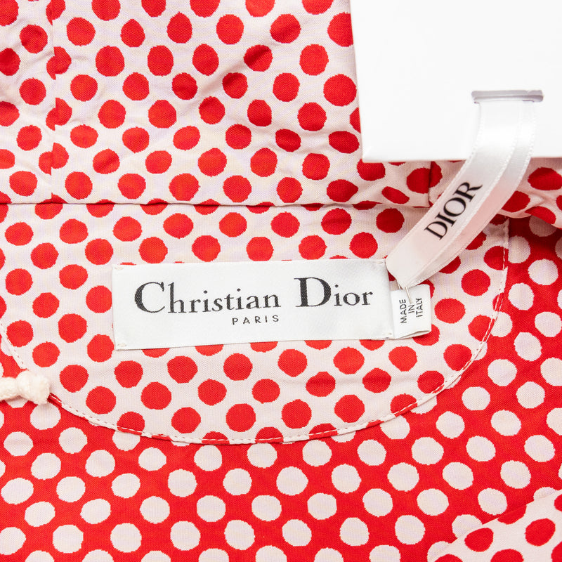 Dior Size M Christian Dior Signature Band Hooded Anorak Coat Polyester Red/White