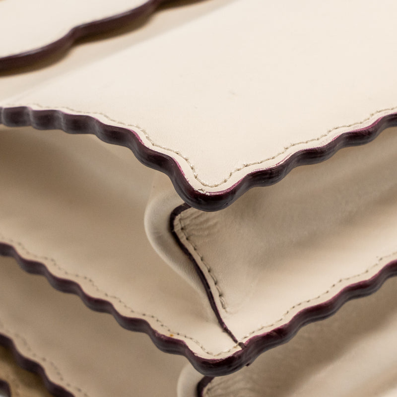 Fendi Kan I Flap Bag Calfskin Leather Cream White LGHW