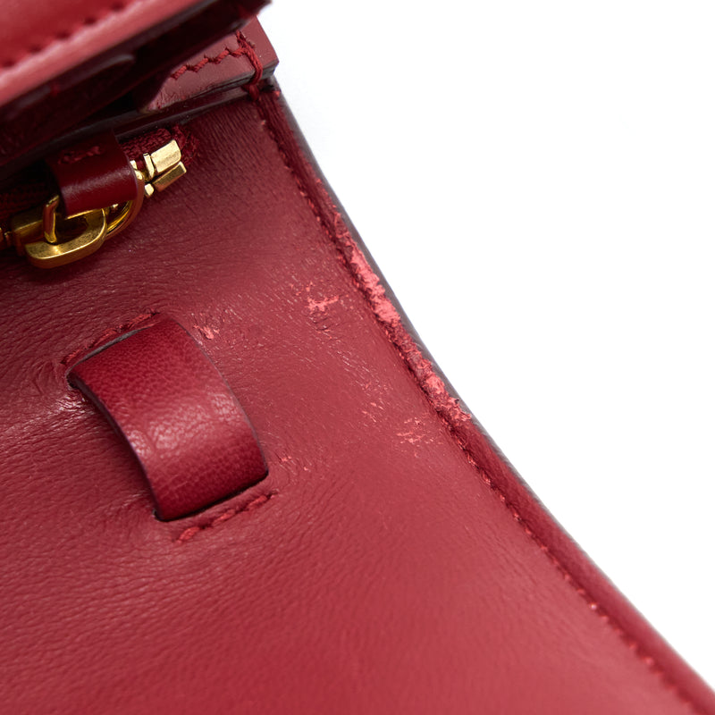 Celine Medium Classic Box Bag Calfskin Red GHW