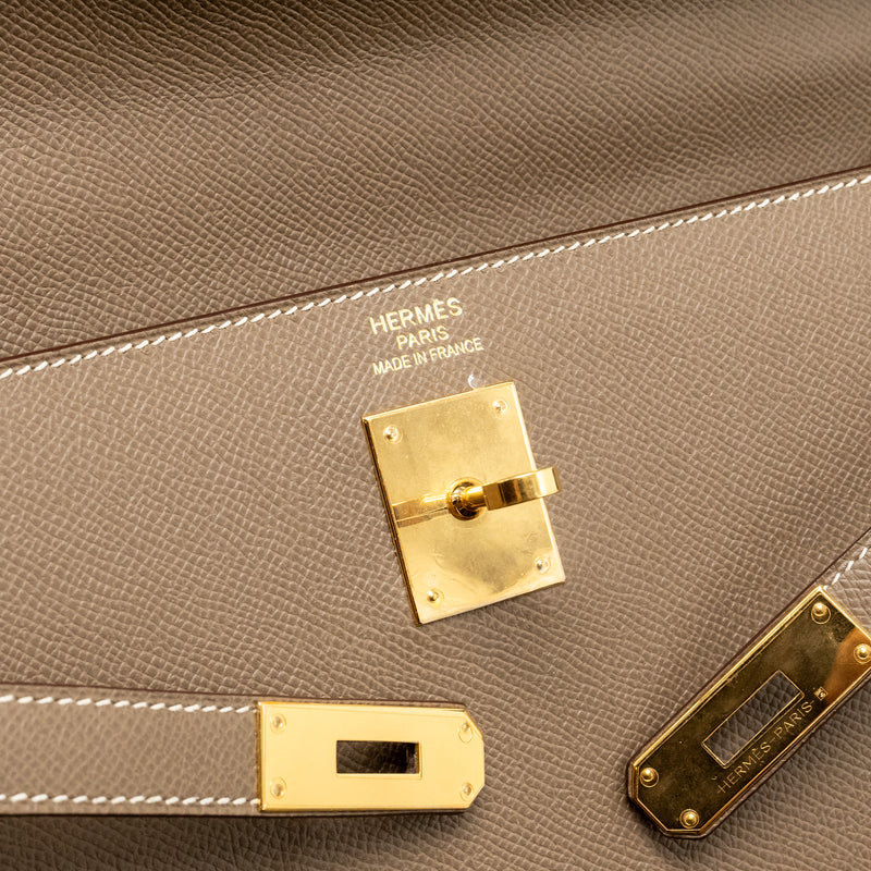Hermes Kelly 35 Epsom Etoupe GHW Stamp Y