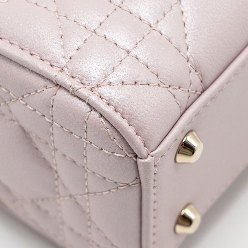 Dior Mini Lady Dior lambskin light Pink LGHW