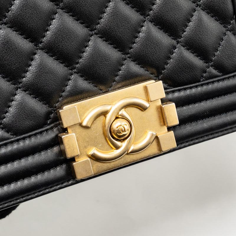 Chanel Small Boy Bag Calfskin Black GHW (microchip)