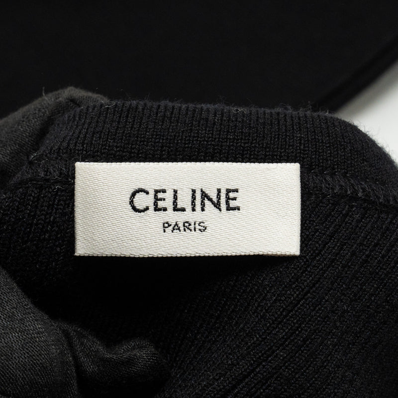 Celine Size XS One Shoulder Underpinning Wool/Polyamide Black