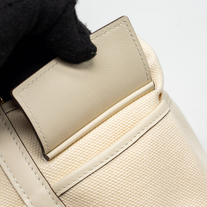 Hermes Picotin Cargo 18 Lock Bag Canvas/Swift Ecru/Nata GHW Stamp U