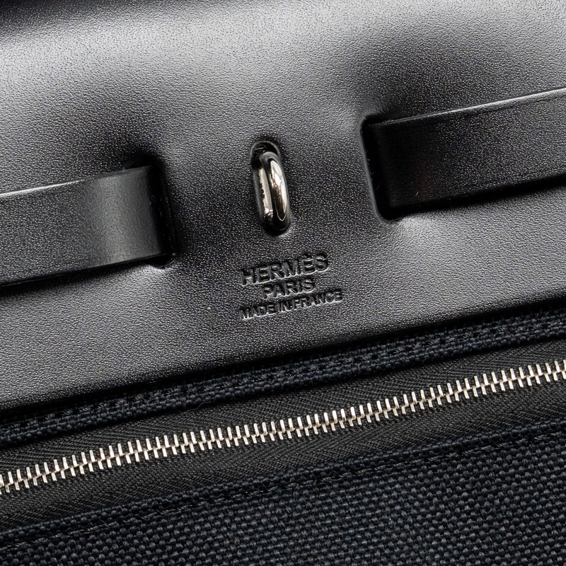 Hermes Herbag 31 Zip Bag canvas / hunter leather black SHW stamp B