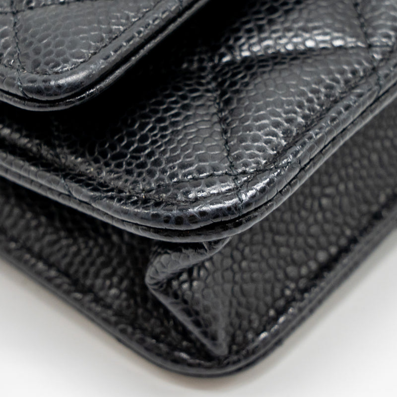 Chanel Classic Wallet On Chain Caviar Black GHW (Microchip)