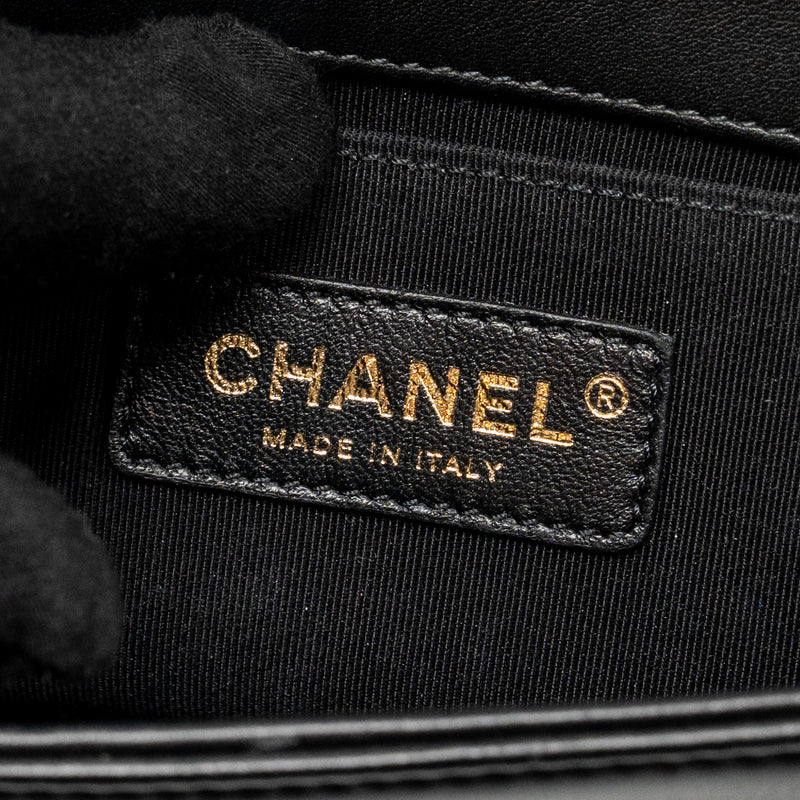 Chanel Small Boy Bag Calfskin Black GHW (microchip)