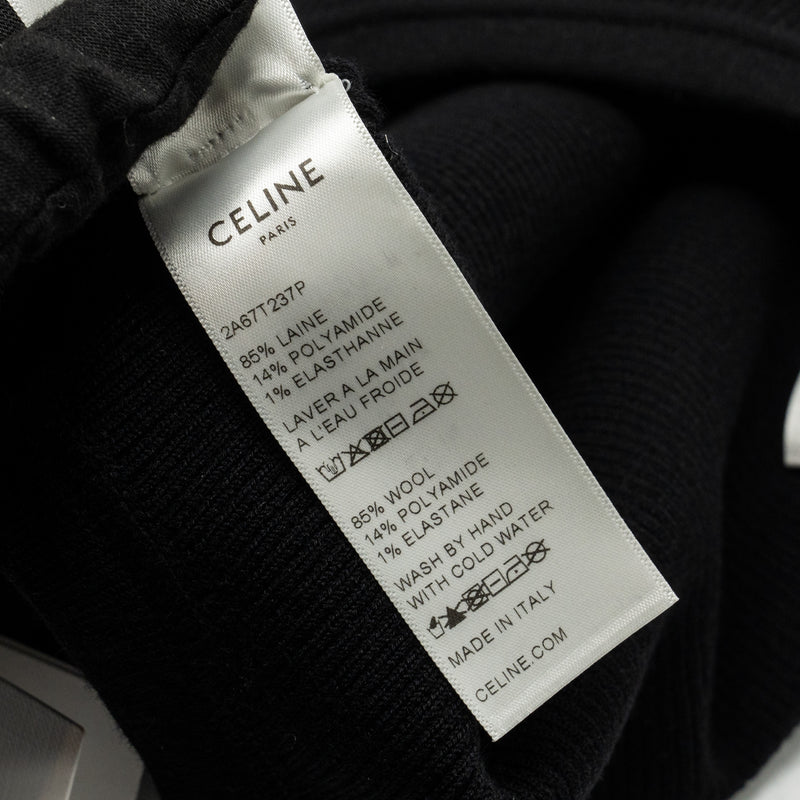 Celine Size XS One Shoulder Underpinning Wool/Polyamide Black