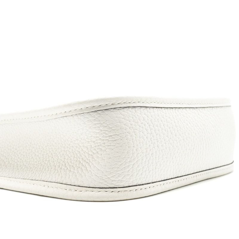 Hermes Mini Evelyne Clemence New White SHW Stamp B