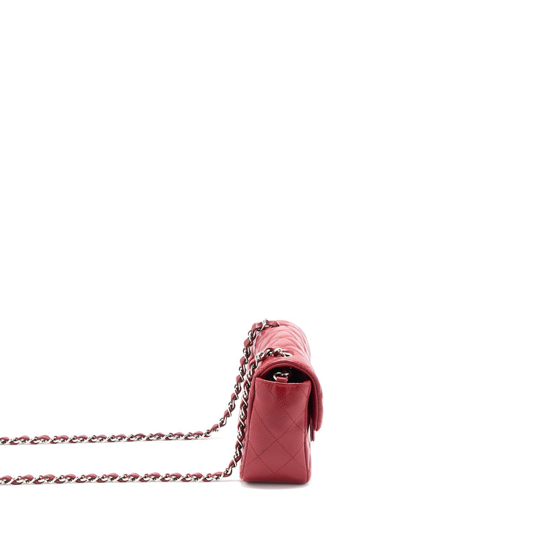 Chanel Mini Rectangular Flap Bag Caviar Red SHW