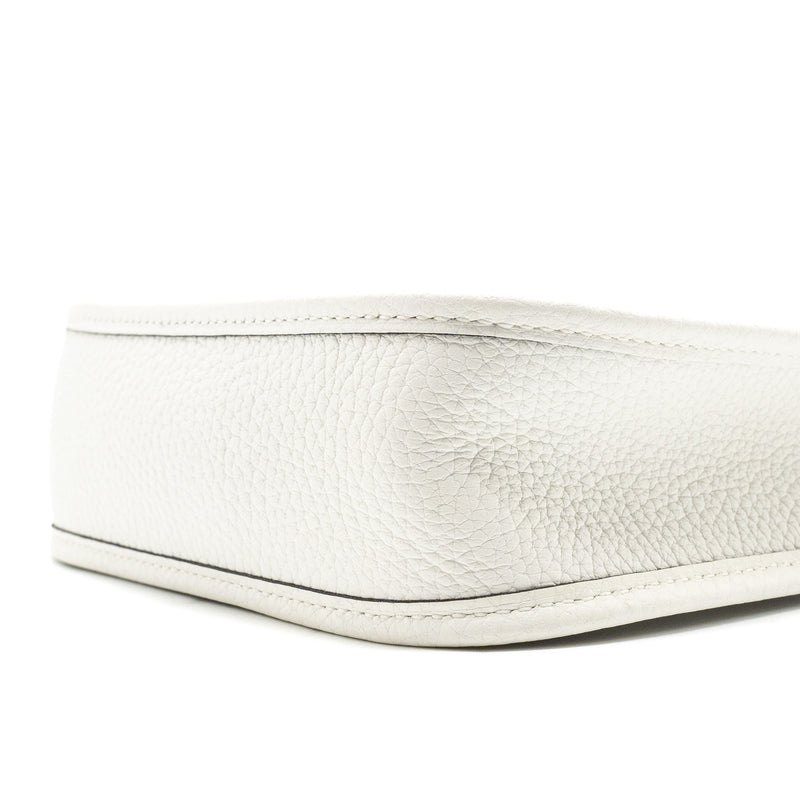 Hermes Mini Evelyne Clemence New White SHW Stamp B