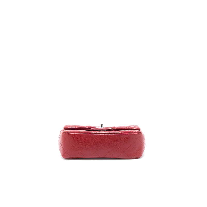 Chanel Mini Rectangular Flap Bag Caviar Red SHW