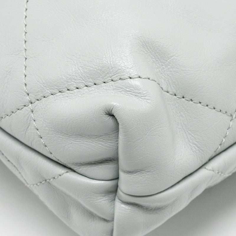 Chanel Mini 22 Bag Calfskin Light Grey GHW (Microchip)