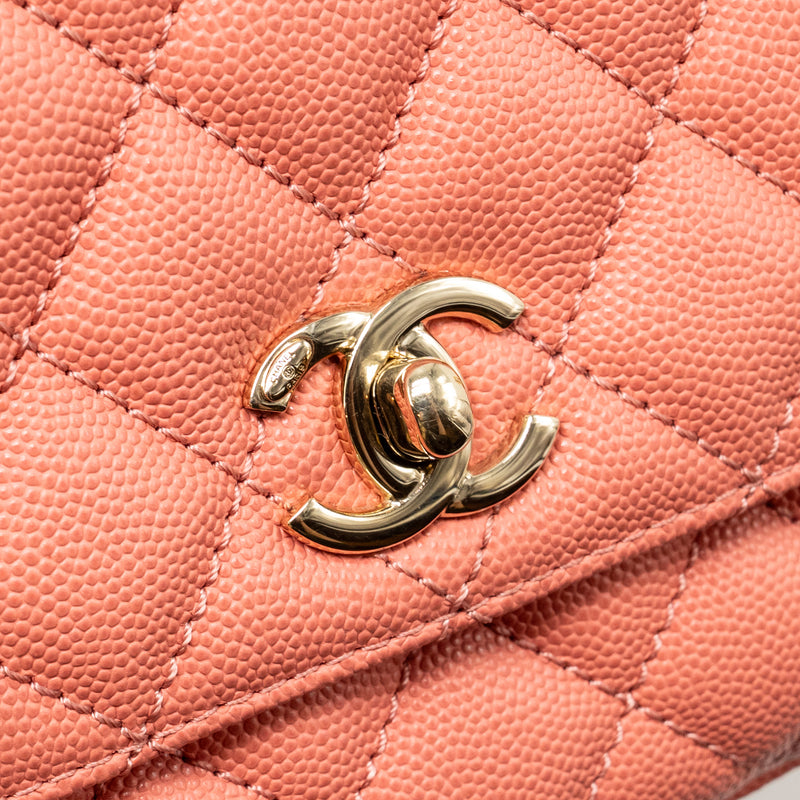 Chanel Mini Coco Handle Caviar Pink LGHW (Microchip)