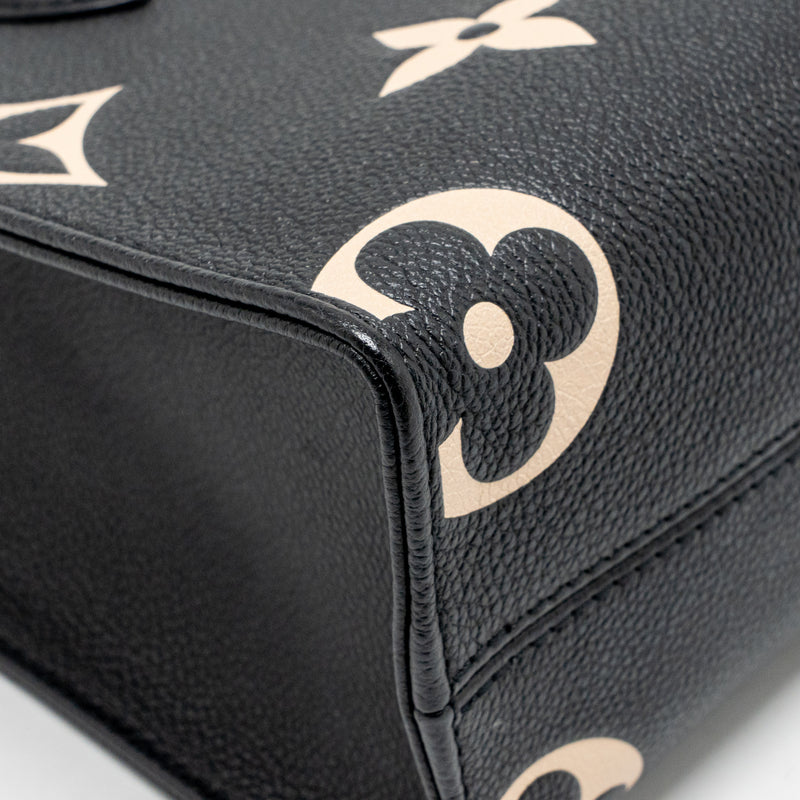 Louis Vuitton Onthego BB Bicolour Monogram Empreinte Leather Black/Beige GHW