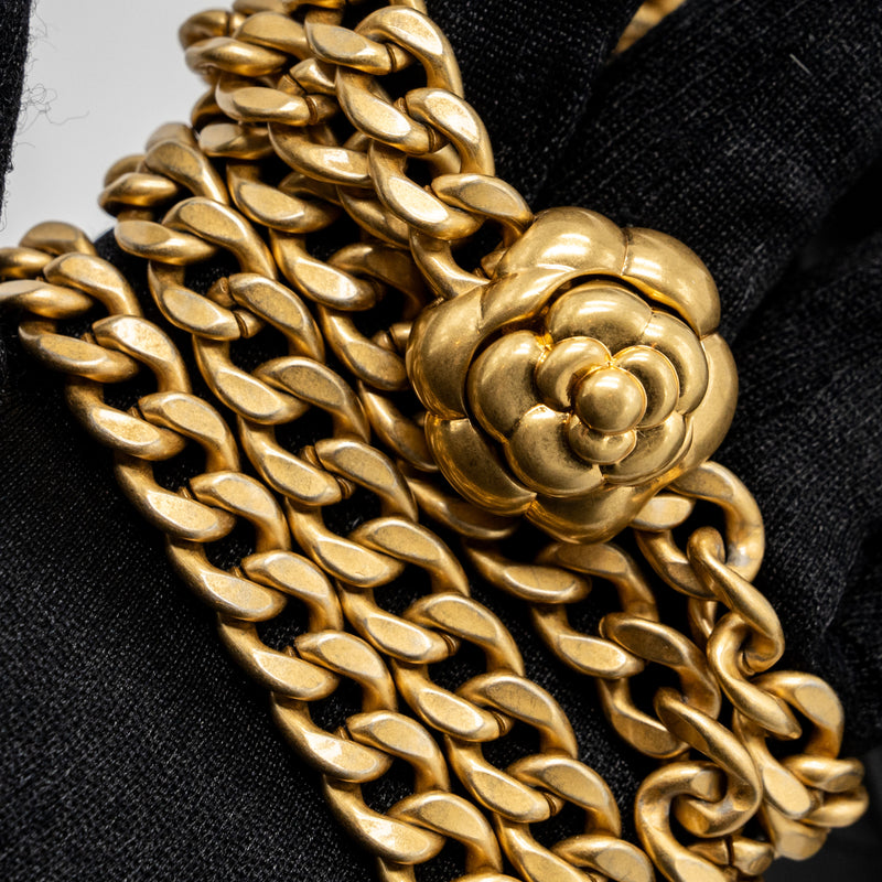 Chanel 23s camellia chain flap bag lambskin black GHW (Mircochip)