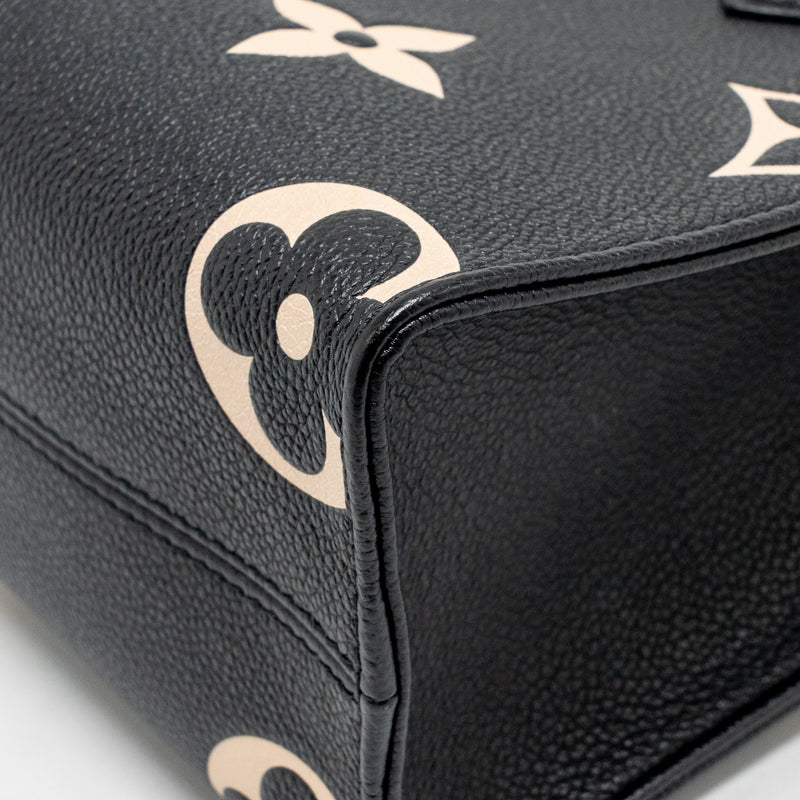 Louis Vuitton Onthego BB Bicolour Monogram Empreinte Leather Black/Beige GHW