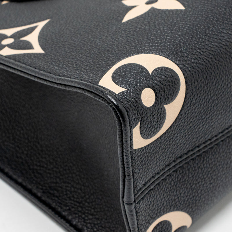 Louis Vuitton Onthego BB Bicolour Monogram Empreinte Leather Black/Beige GHW