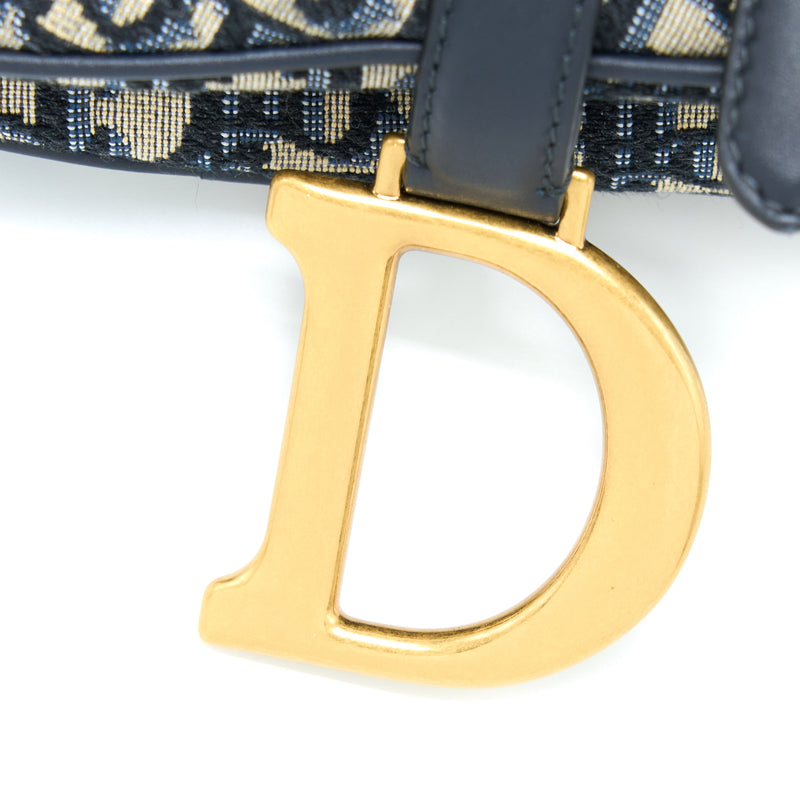 Dior Medium Dior Saddle Bag Blue Dior Oblique Jacquard GHW