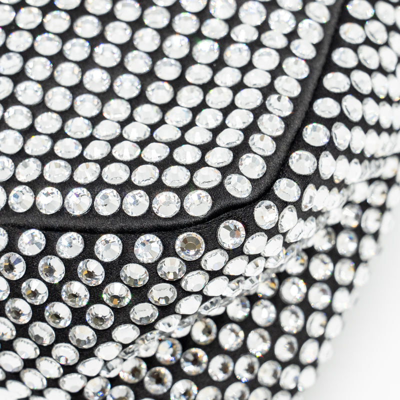 Prada Triangle pouch crystal embellished black SHW