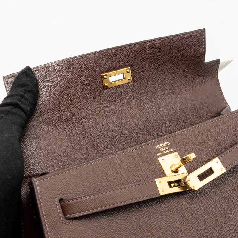 Hermes Kelly 25 Madame Moka GHW Stamp B