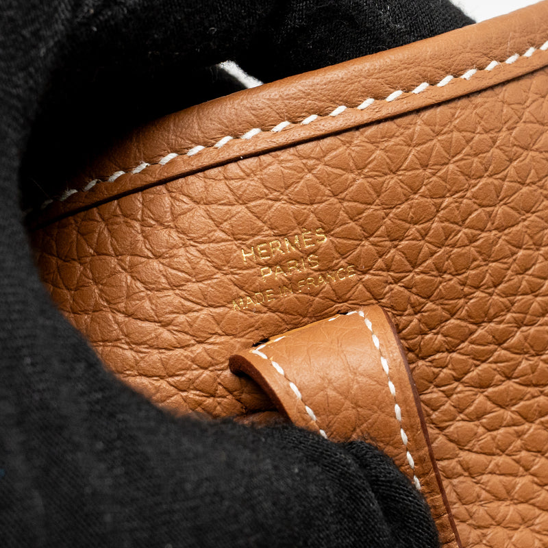 Hermes Mini Evelyne Clemence Gold GHW Stamp K