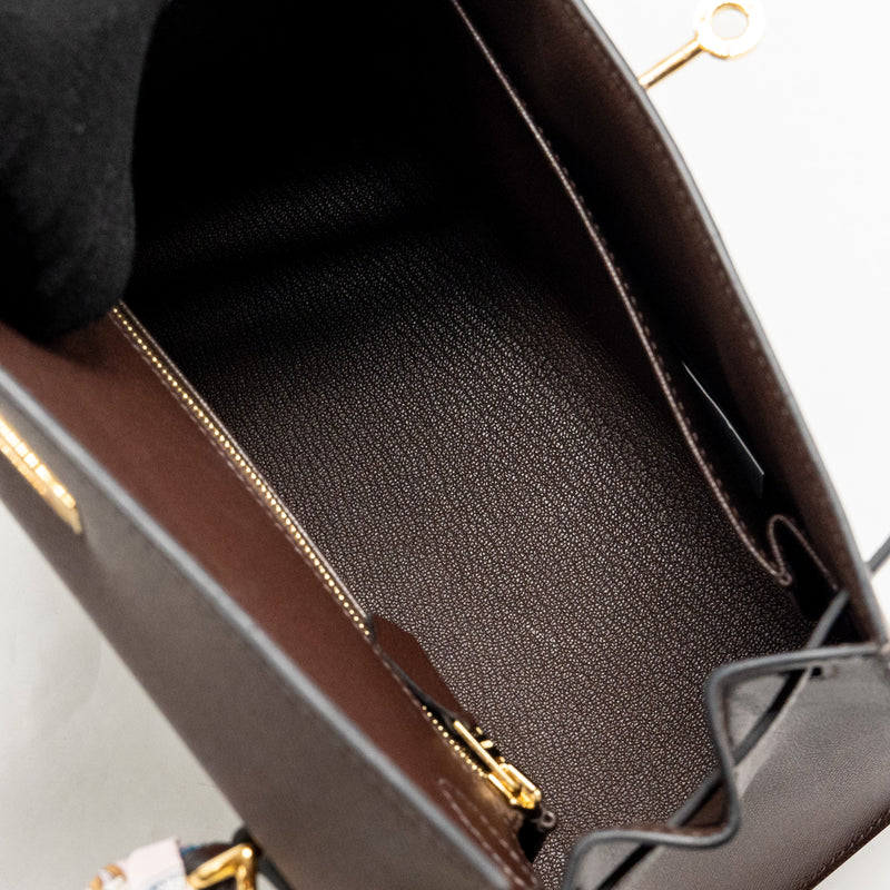 Hermes Kelly 25 Madame Moka GHW Stamp B