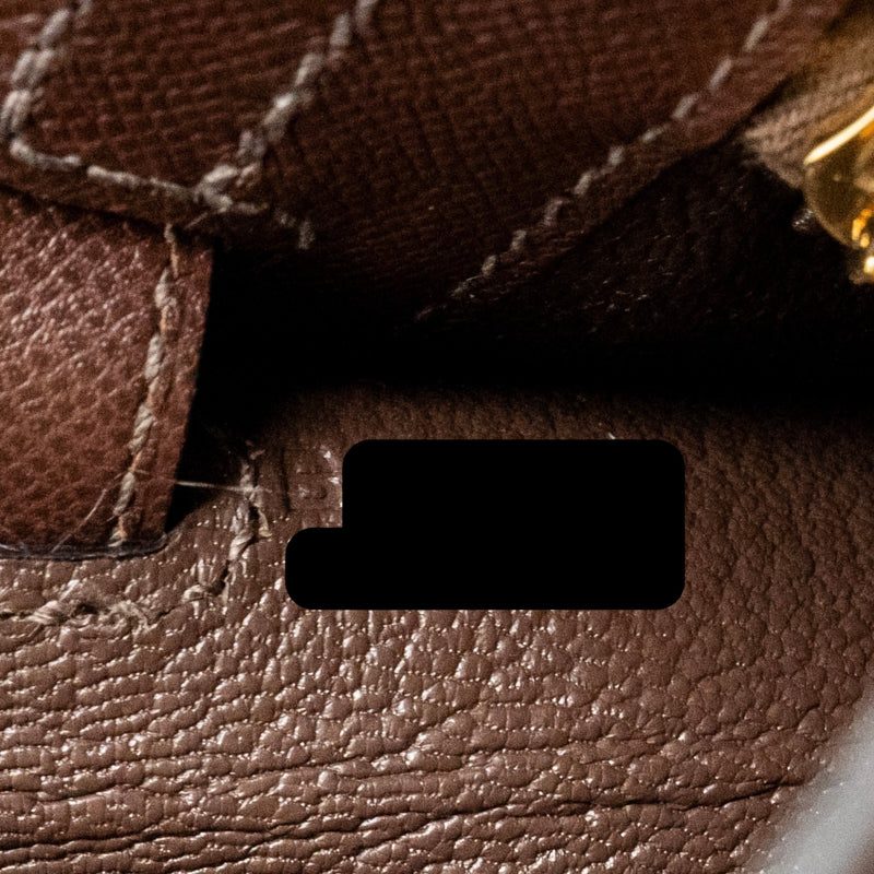 Hermes Kelly 25 Madame Moka GHW Stamp B
